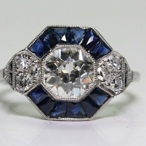 Engagement ring, Art Deco style, 1.04 carat Center